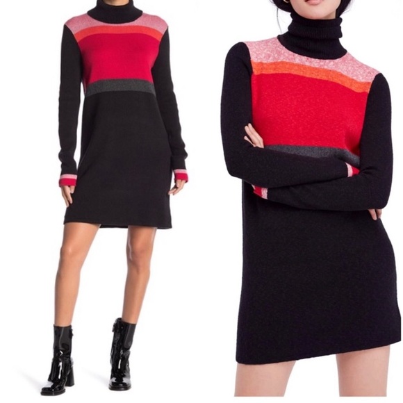 Free People Winter Break Colorblock Dress - Picture 1 of 8